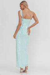 She Glows Cami Strap Sequin Maxi Dress Mint