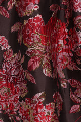 Betina Bow Front Maxi Dress - Brown Floral
