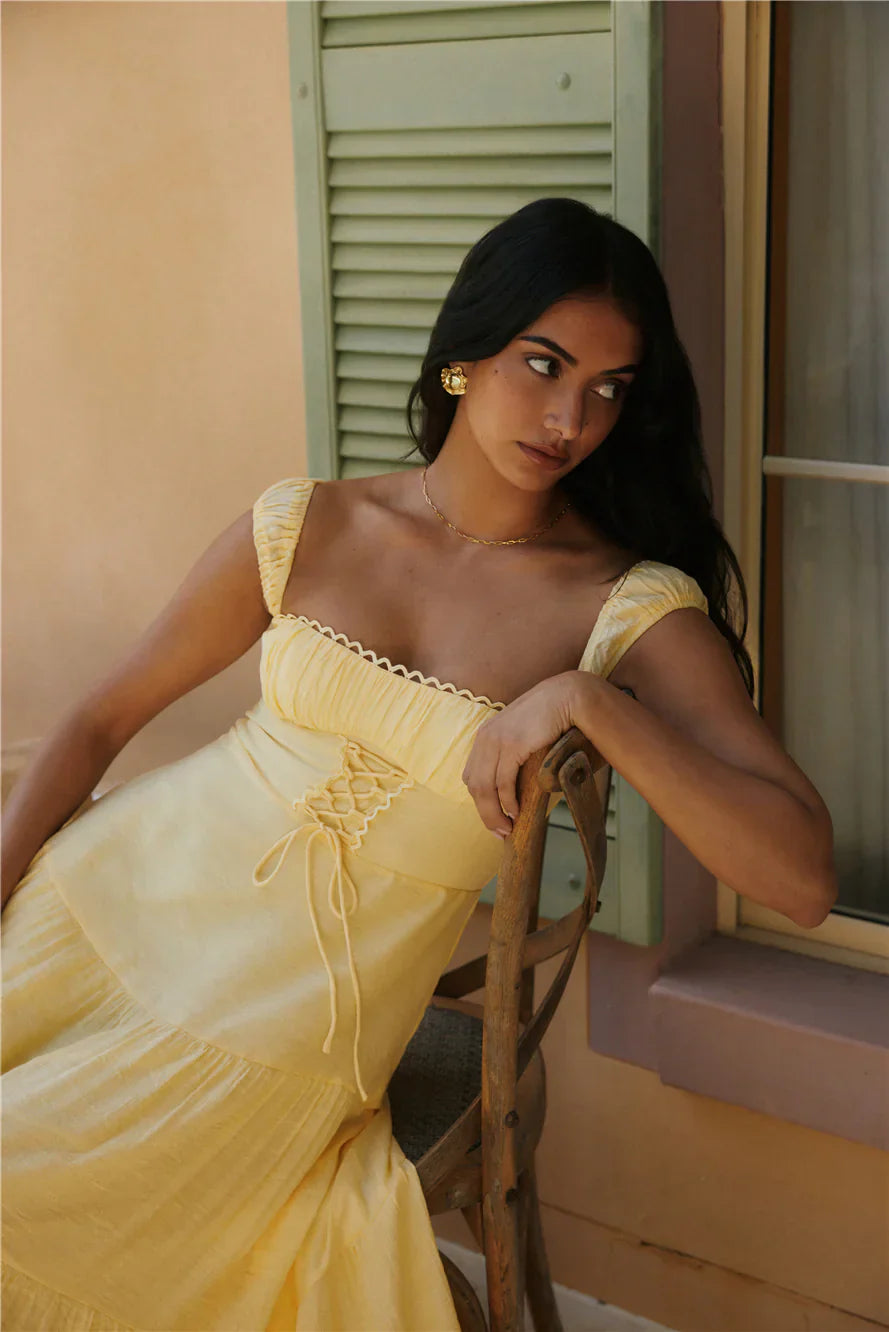 Crystal Waters Maxi Dress Yellow