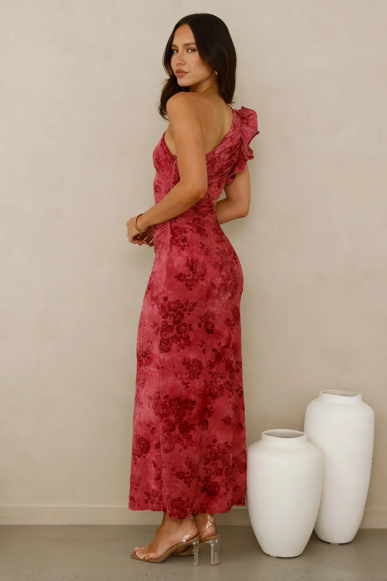 Mystique Beauty One Shoulder Maxi Dress
