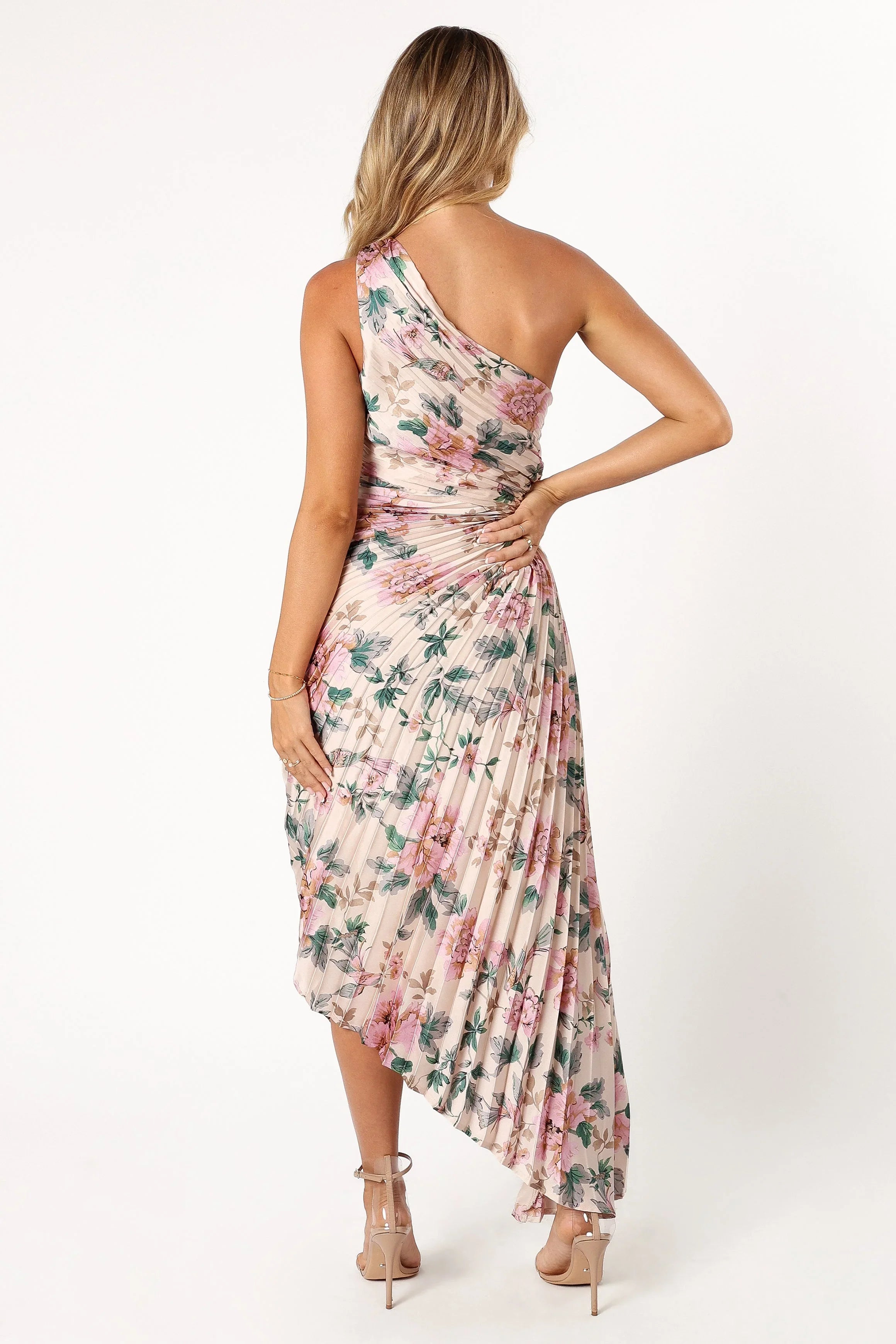 Kleo One Shoulder Maxi Dress - Pink Floral